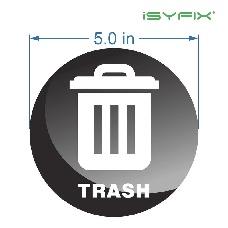 iSYFIX Trash Can Stickers Signs - 6 Pack 5 inch â€“ Premium Self-Adhesive Vinyl, Laminated for Weatherproof, UV Resistant, Perfect Label Stickers for containers, Ideal Sign for Home, Office, Kitchen - Image 2